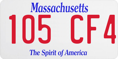 MA license plate 105CF4