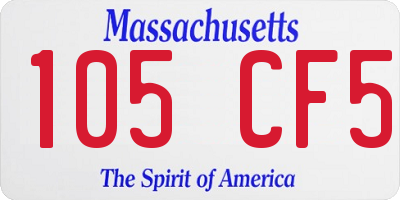 MA license plate 105CF5