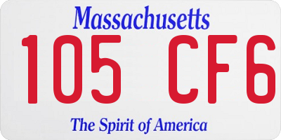 MA license plate 105CF6