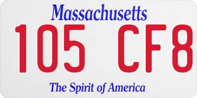 MA license plate 105CF8