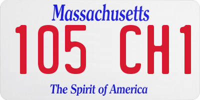 MA license plate 105CH1