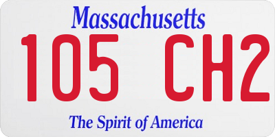 MA license plate 105CH2