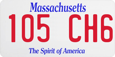 MA license plate 105CH6