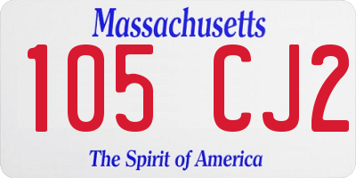 MA license plate 105CJ2