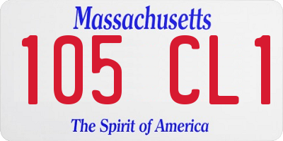 MA license plate 105CL1