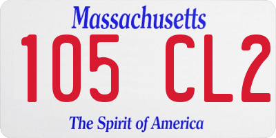 MA license plate 105CL2