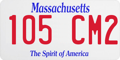 MA license plate 105CM2