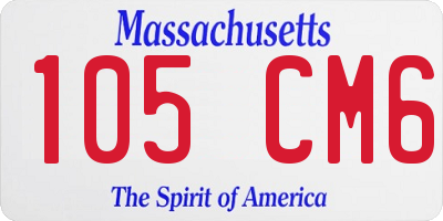 MA license plate 105CM6