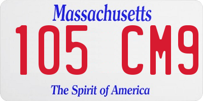 MA license plate 105CM9