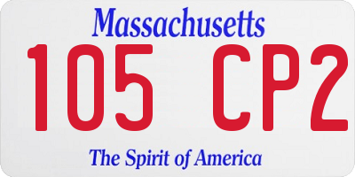 MA license plate 105CP2