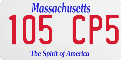 MA license plate 105CP5