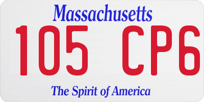 MA license plate 105CP6