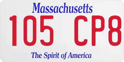 MA license plate 105CP8