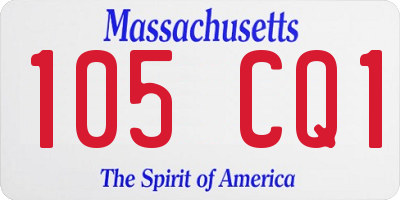 MA license plate 105CQ1