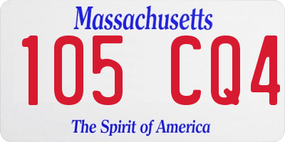 MA license plate 105CQ4