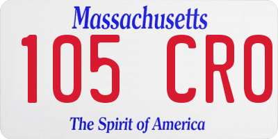 MA license plate 105CR0