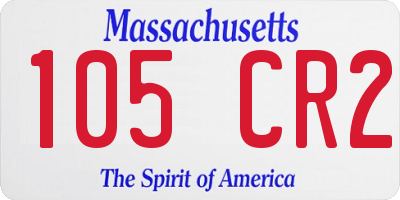 MA license plate 105CR2