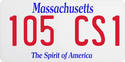 MA license plate 105CS1