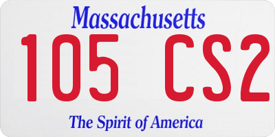 MA license plate 105CS2