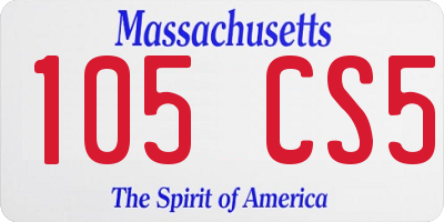 MA license plate 105CS5