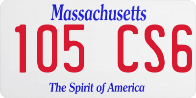 MA license plate 105CS6