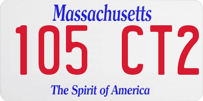 MA license plate 105CT2