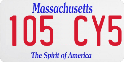 MA license plate 105CY5