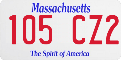 MA license plate 105CZ2