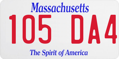 MA license plate 105DA4