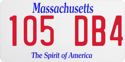 MA license plate 105DB4