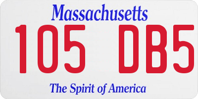 MA license plate 105DB5