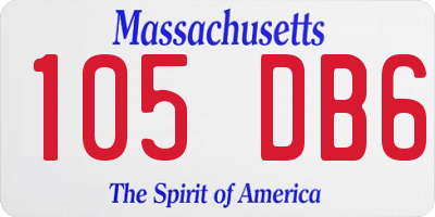 MA license plate 105DB6