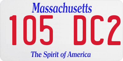 MA license plate 105DC2