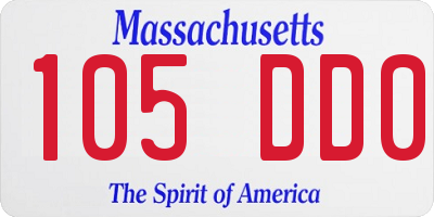 MA license plate 105DD0