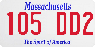 MA license plate 105DD2