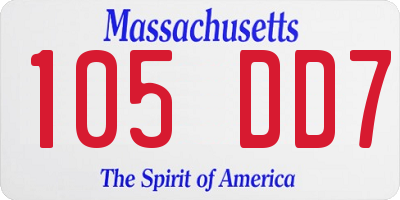 MA license plate 105DD7