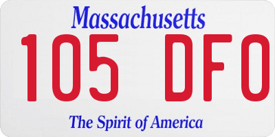 MA license plate 105DF0