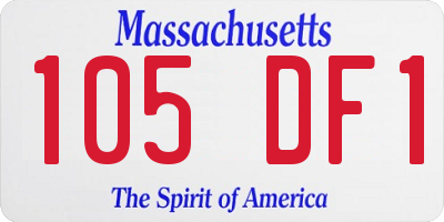 MA license plate 105DF1