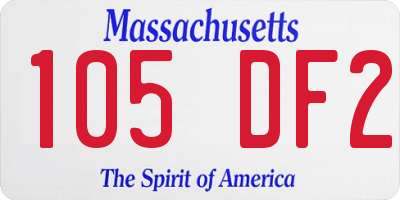 MA license plate 105DF2