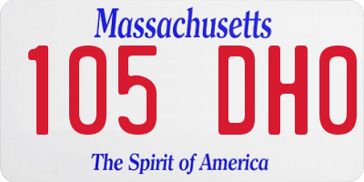 MA license plate 105DH0