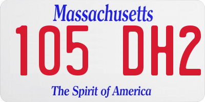 MA license plate 105DH2