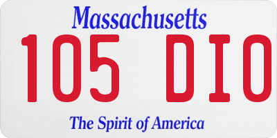 MA license plate 105DI0