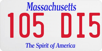 MA license plate 105DI5