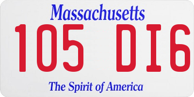 MA license plate 105DI6