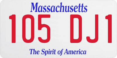 MA license plate 105DJ1