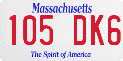 MA license plate 105DK6