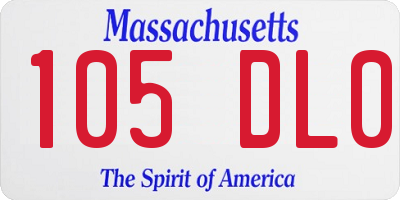 MA license plate 105DL0