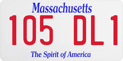 MA license plate 105DL1