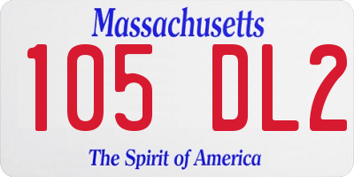 MA license plate 105DL2