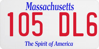 MA license plate 105DL6